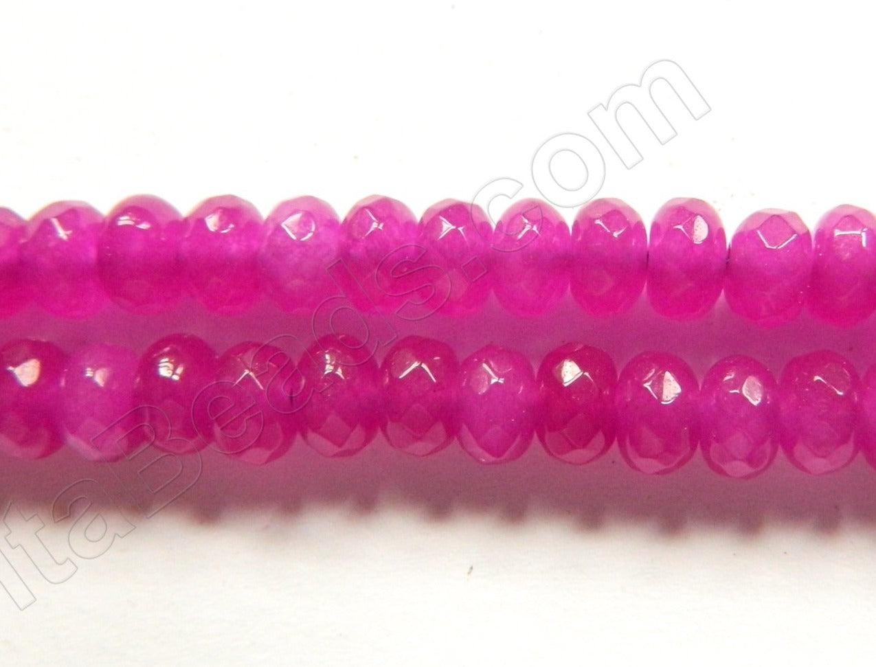 Dark Purple Fuchsia Jade  -  Faceted Rondel  15"