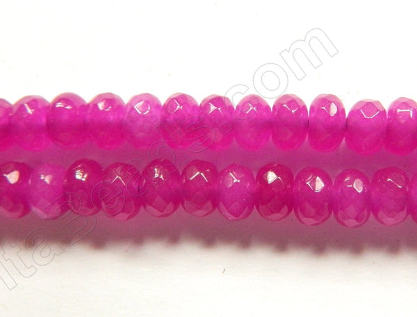 Dark Purple Fuchsia Jade  -  Faceted Rondel  15"