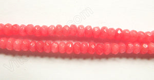 Watermelon Jade  -  small Faceted Rondel  16"