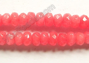 Watermelon Jade  -  small Faceted Rondel  16"