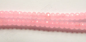 Rose Quartz Jade  -  Faceted Rondel  15"     4 x 6 mm