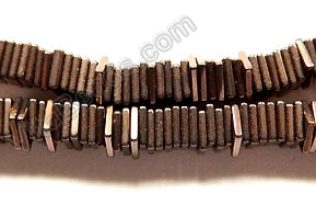 Chocolate Hematite  -  Center Drilled Flat Squares 16"