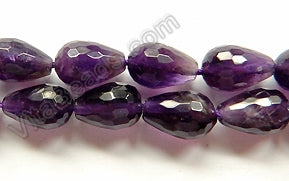 Amethyst Dark  -  Faceted Drops  16"