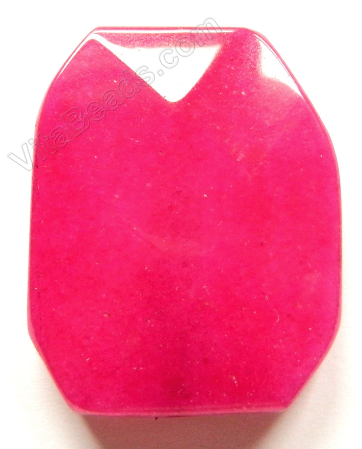 Dark Fuchsia Jade - Faceted Irregular Ladder Pendant