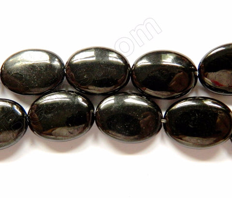 Black Jet Stone Natural  -  Puff Ovals  16"