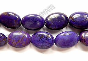 Dark Purple Crack Turquoise  -  Puff Ovals  16"