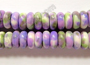 Synthetic Rainbow Stone - Purple Green  -  Smooth Wheel  16"    8 x 4 mm