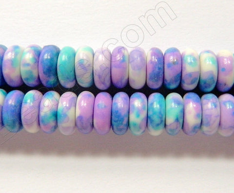 Synthetic Rainbow Stone - Purple Blue  -  Smooth Wheel  16"    8 x 4 mm