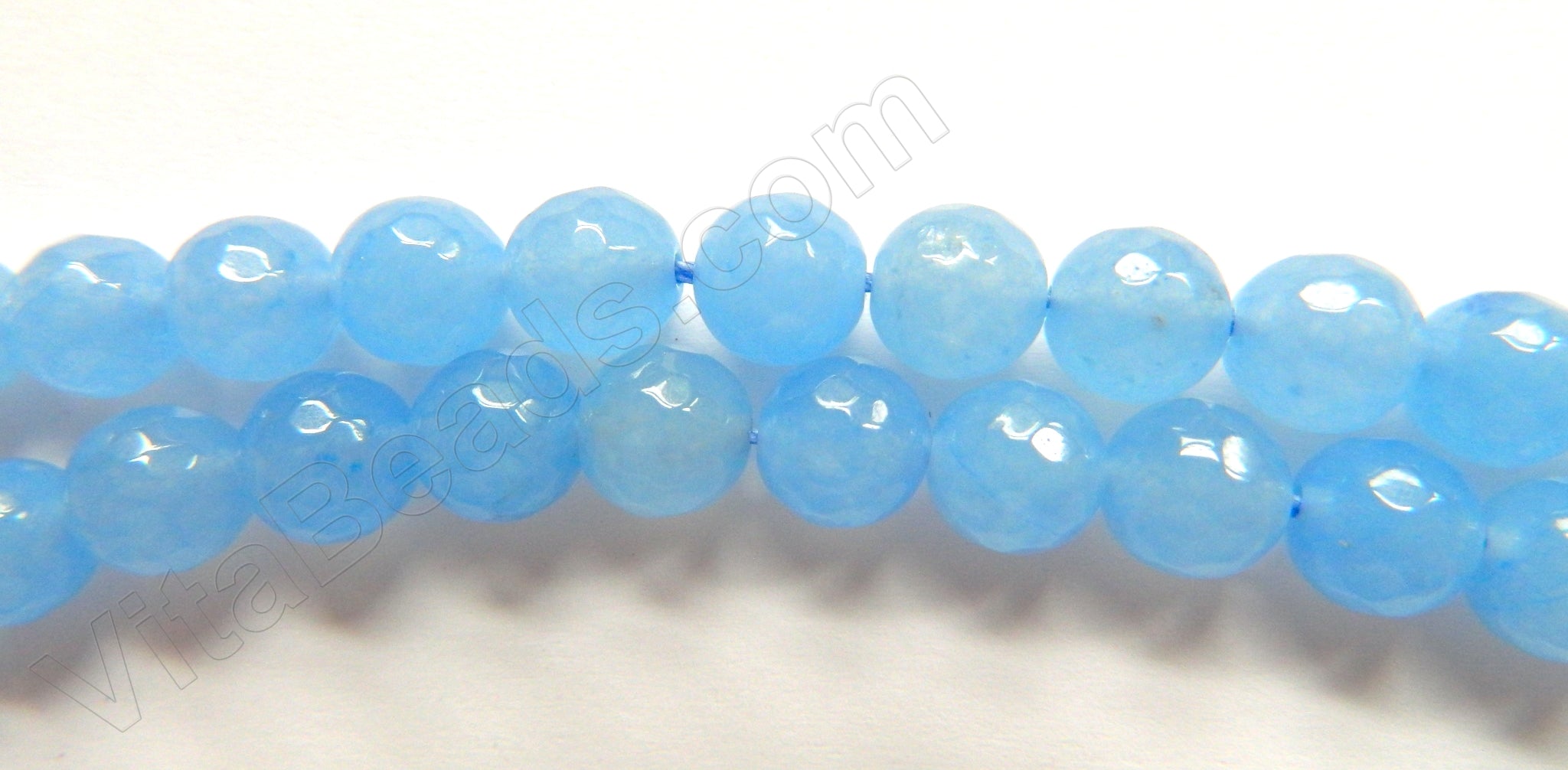 Sky Blue Jade  -  Faceted Round  16"