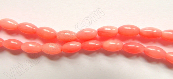 Dark Peach Bamboo Coral  -  Smooth Long Rice 16"