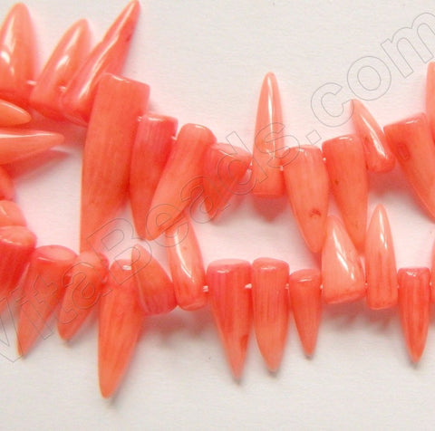 Peach Bamboo Coral  -  Little Chili Shape Beads 16"