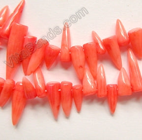 Peach Bamboo Coral  -  Little Chili Shape Beads 16"