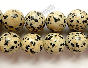 Dalmatian Jasper  -  Big Smooth Round Beads  16"