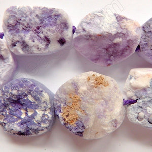 Frosted Purple Druzy Agate  -  Rough Nuggets  16"