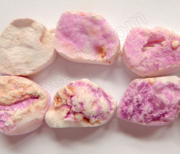 Frosted Light Fuchsia Agate  -  Rough Nuggets  16"