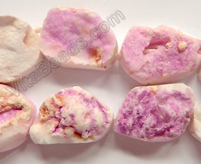 Frosted Light Fuchsia Agate  -  Rough Nuggets  16"