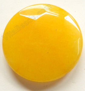 Faceted Round Pendant - Bright Yellow Jade