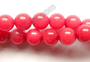 Peach Red Jade  -  Smooth Round  16"     8 mm