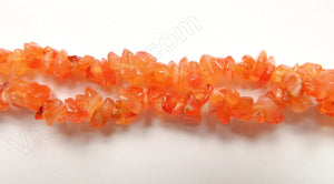 Carnelian (India Made)  -  Chips 36"    5 - 7 mm