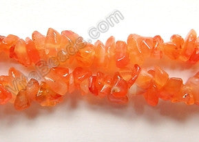 Carnelian (India Made)  -  Chips 36"    5 - 7 mm