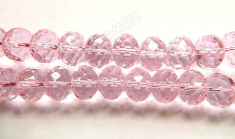 Pink Crystal  -  Big Faceted Rondel 14"   16 x 12 mm