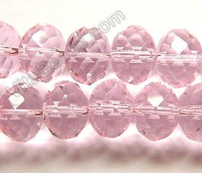 Pink Crystal  -  Big Faceted Rondel 14"   16 x 12 mm