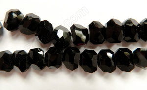 Black Crystal Quartz  -  Faceted Irregular Flat Nugget  8"