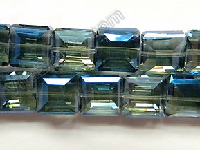 Dark Blue Peacock Crystal  -  Faceted Squares  10"