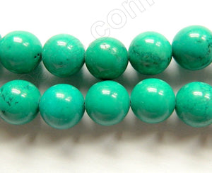 Dark Blue Green Chinese Turquoise A (Natural)  -  Smooth Round  16"