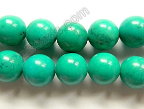 Dark Blue Green Chinese Turquoise A (Natural)  -  Smooth Round  16"