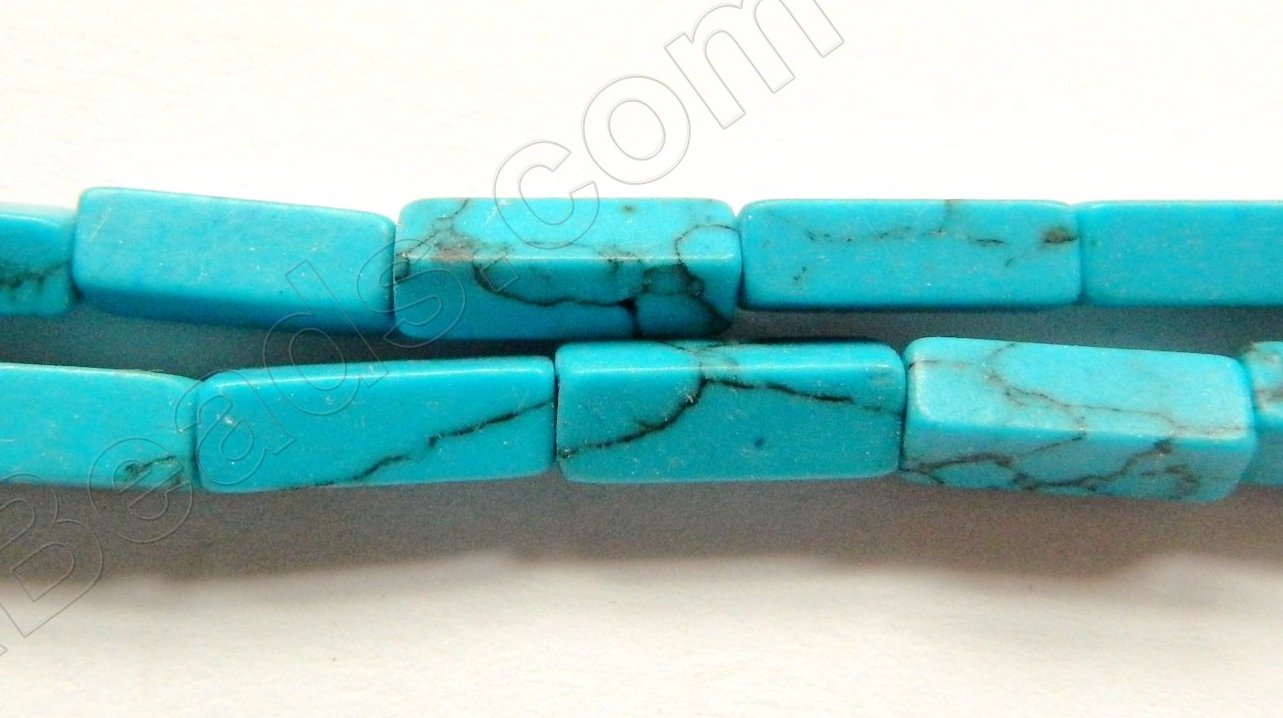 Deep Blue Stablelized Turquoise  -  Long Cuboid Rectangles  16"