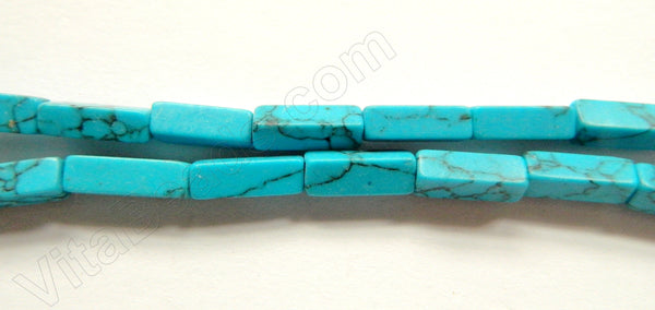 Deep Blue Stablelized Turquoise  -  Long Cuboid Rectangles  16"