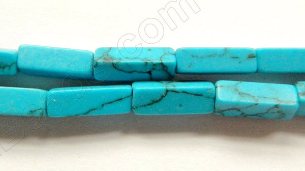 Deep Blue Stablelized Turquoise  -  Long Cuboid Rectangles  16"