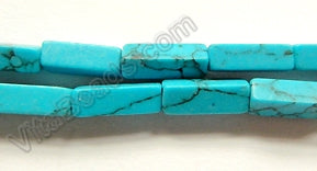 Deep Blue Stablelized Turquoise  -  Long Cuboid Rectangles  16"