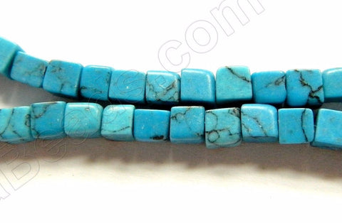 Blue Stablelized Turquoise w/ Matrix   -  Small Cubes  16"