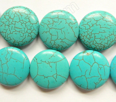 Cracked Chinese Turquoise  -  Puff Coins  16"