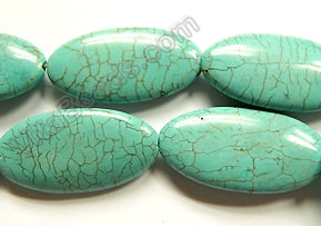 Cracked Chinese Turquoise   -  Puff Long Ovals 16"