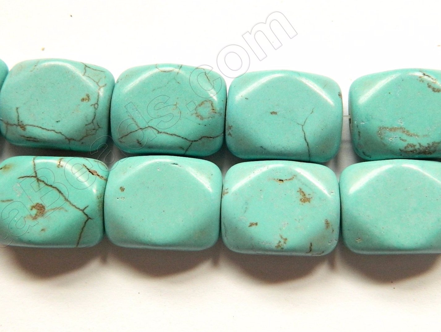 Light Crack Turquoise  -  Smooth Cut Rectangle  16"