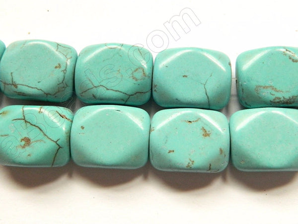 Light Crack Turquoise  -  Smooth Cut Rectangle  16"