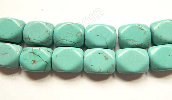 Light Crack Turquoise  -  Smooth Cut Rectangle  16"