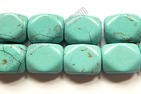 Light Crack Turquoise  -  Smooth Cut Rectangle  16"