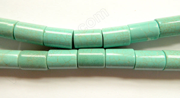 Light Green Crack Turquoise  -  Round Tubes 16"