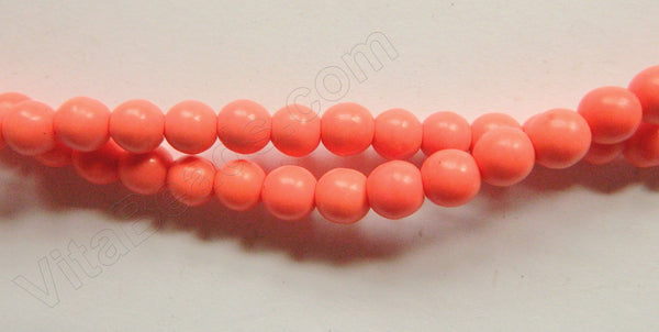 Dark Peach Turquoise  -  Smooth Round Beads  16"    6 mm