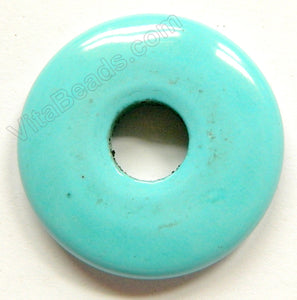 Smooth Pendant - Donut Blue Chinese Turquoise