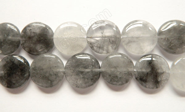 Grey Quartz Natural AA  -  Puff Coins 16"