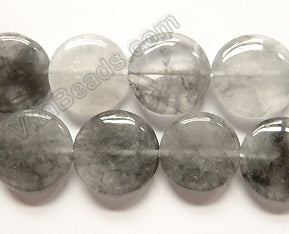 Grey Quartz Natural AA  -  Puff Coins 16"