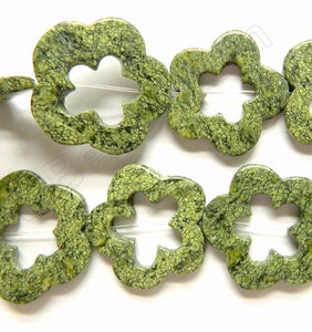 Russian Jade  -  Flower Donut Strand  16"