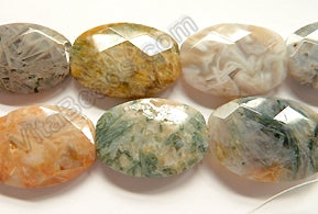 Bamboo Leaf Jasper  -  Faceted Puff Drums, Faceted Oval, Slab  16"