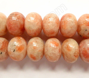 Pink Sunstone  -  Big Smooth Rondels  16"    13 x 18 mm