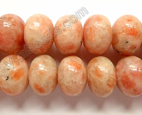 Pink Sunstone  -  Big Smooth Rondels  16"    13 x 18 mm